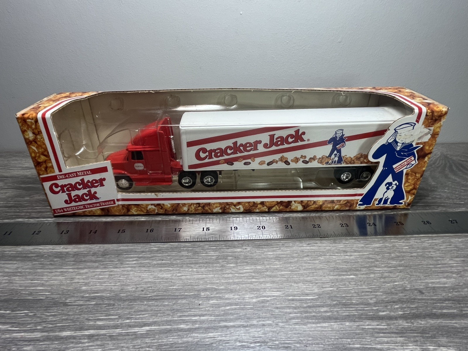 1996 Ertl T621 White/GMC Cracker Jack semi 1/64 scale die cast