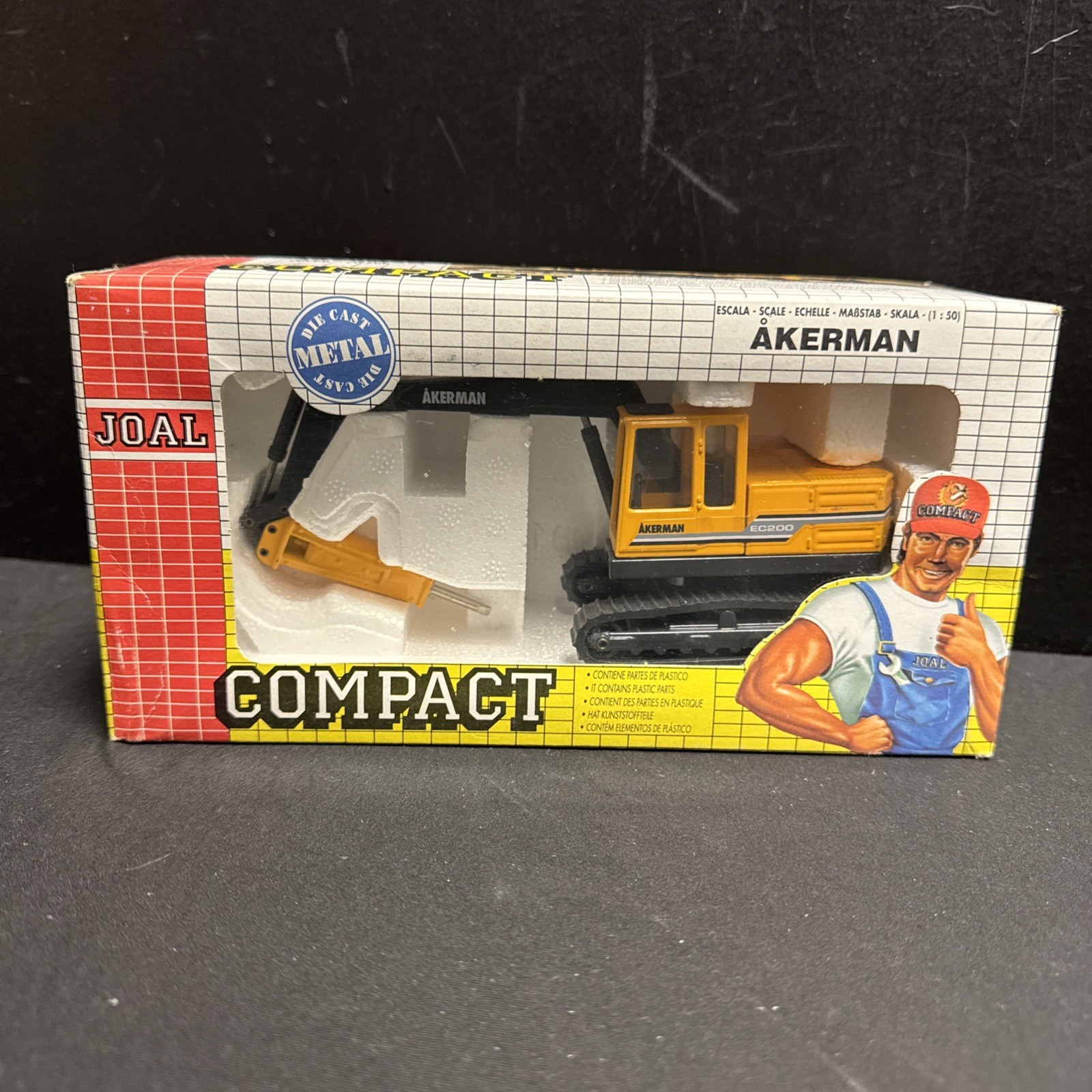 Joal Die Cast Digger with Hydraulic Hammer # 249 1:50 Akerman H7c NEW