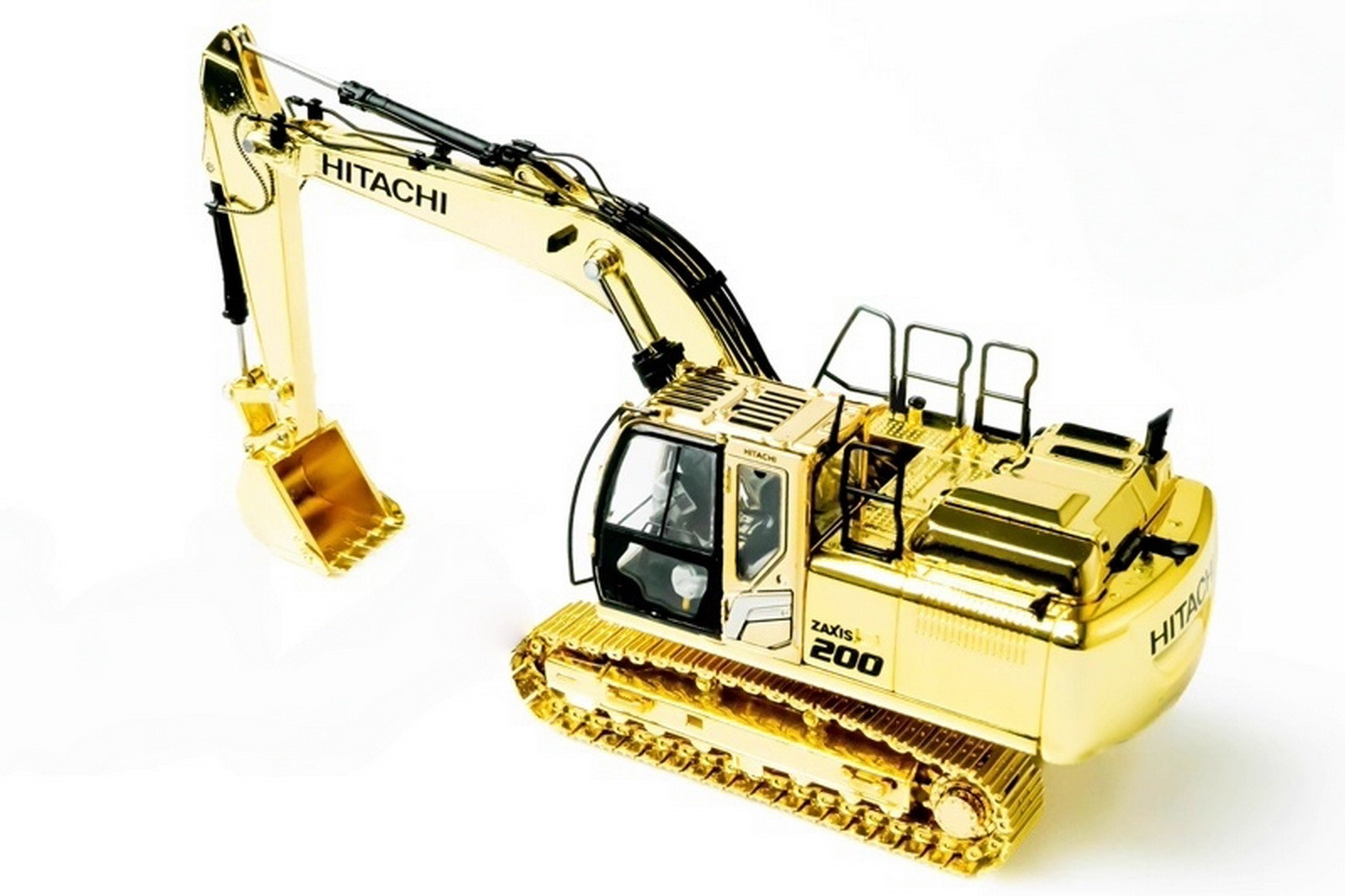 1/50 Scale Hitachi ZAXIS 200-7 Hydraulic Excavator Gold Diecast Model Toy