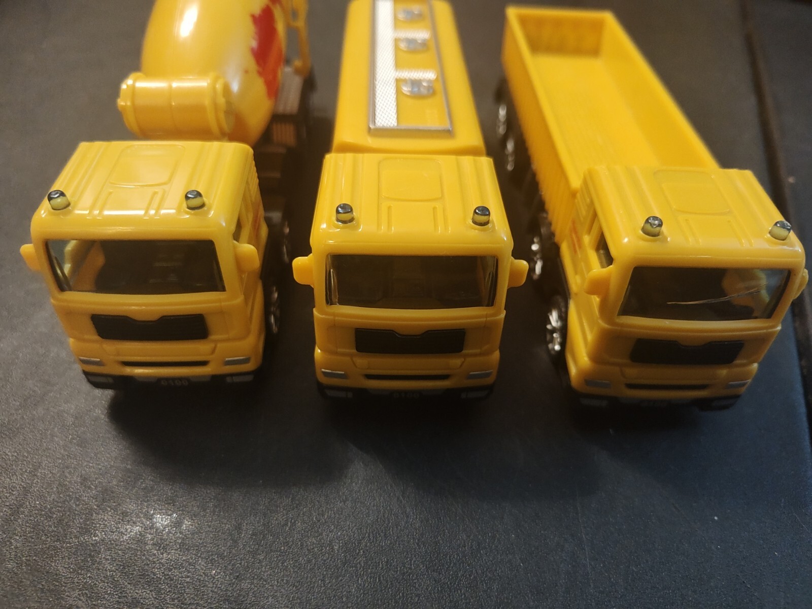 Lot 3 Delectation Construction Vehicles Cement Mixer Fuel Truck Long Bed Hauler