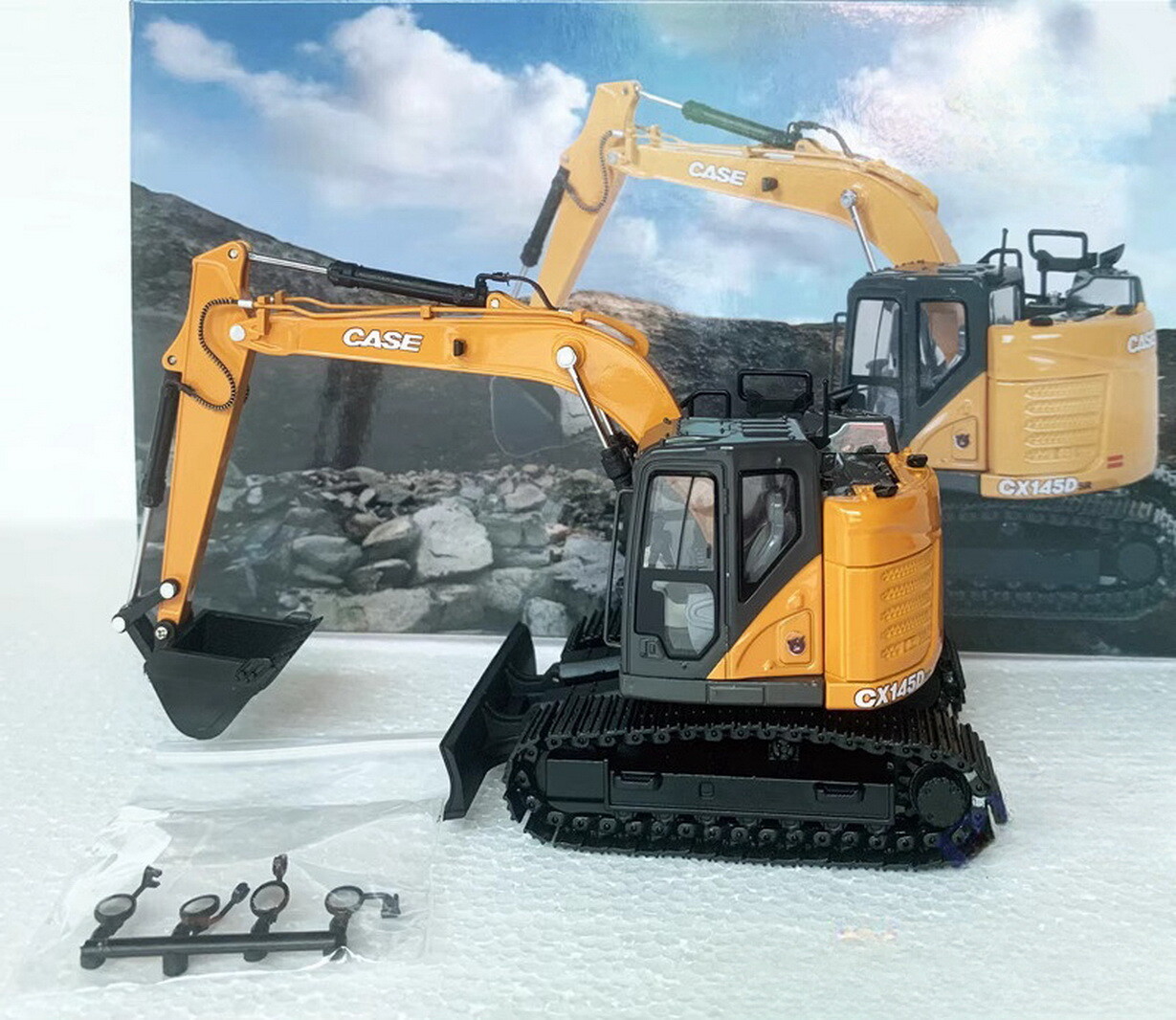 1/50 Scale CASE CX145D SR Compact Excavator Diecast Model Toy Gift