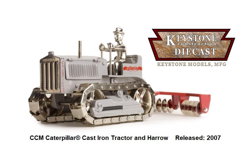 CCM Caterpillar® Cast Iron Tractor with Harrow Included NIB Released: 2007