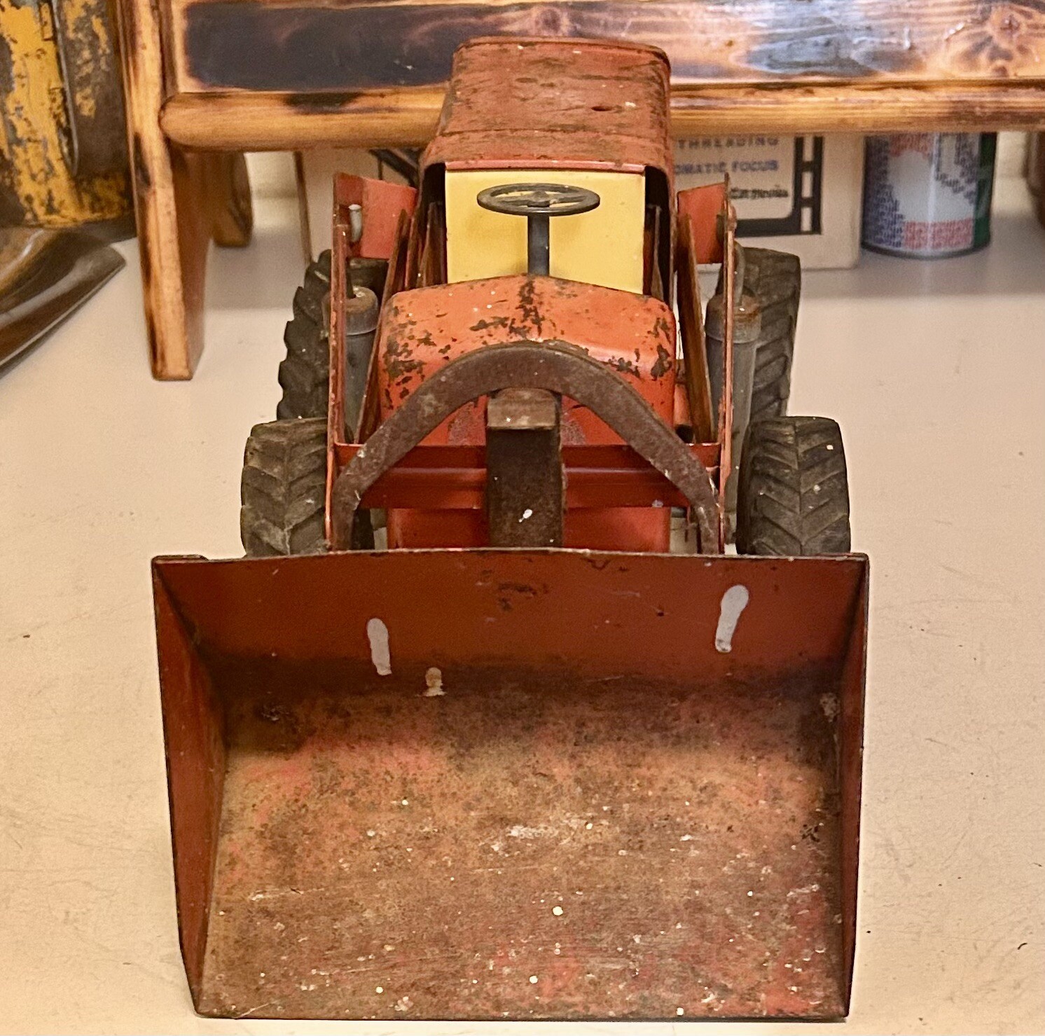 Vintage 50’s Pressed Steel Nylint Toys Red Hough Payloader Original