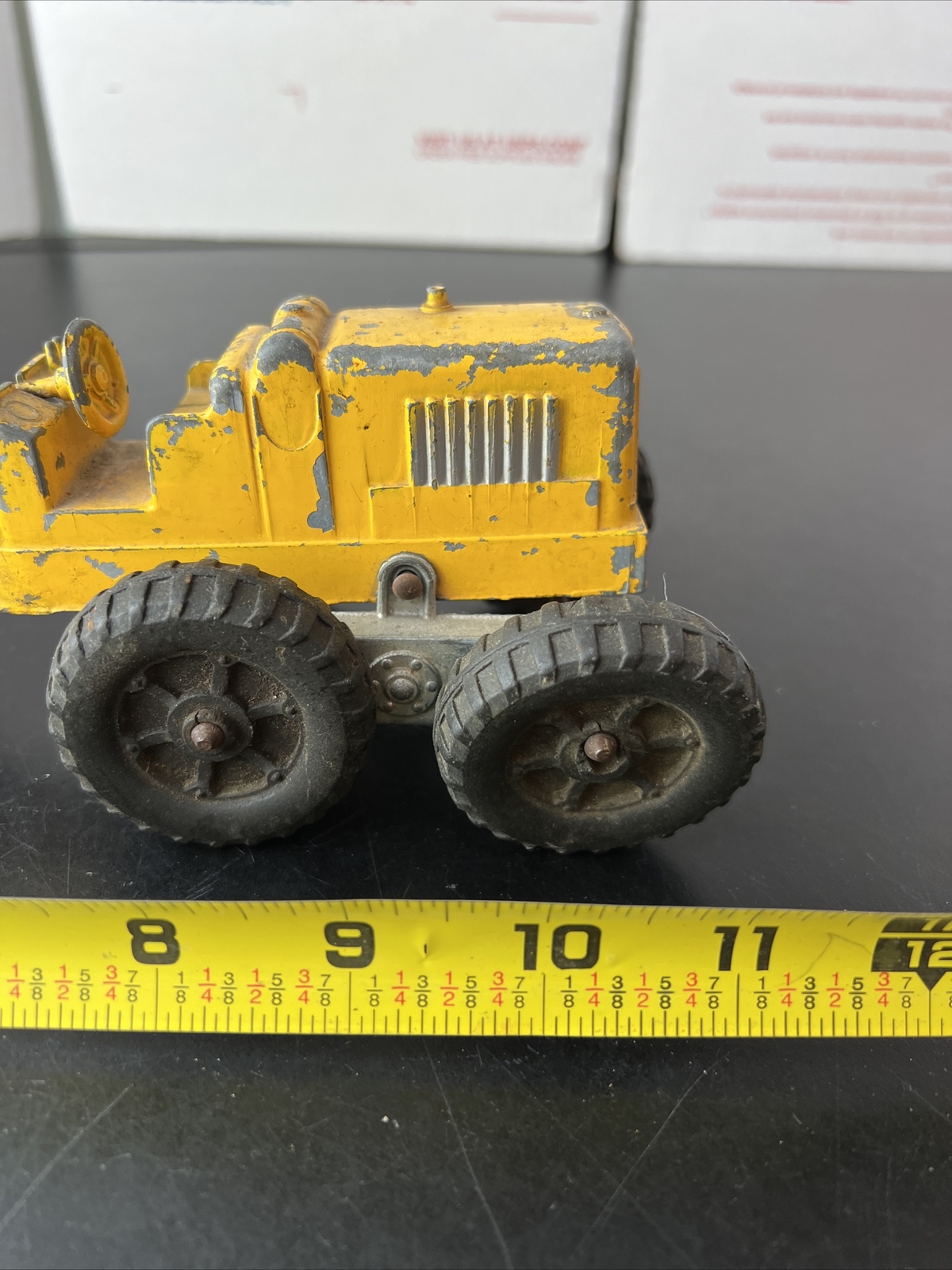 1950’s HUBLEY 481 KIDDIE TOY DIECAST METAL TOY CONSTRUCTION ROAD GRADER ~ U.S.A