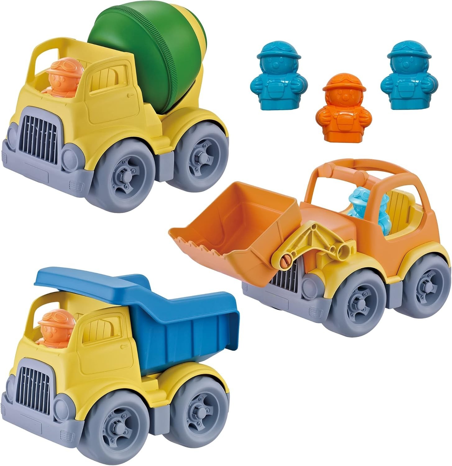 Construction Trucks Toy Set for Toddler Boys 3 Piece Small Toy Car Vehicles