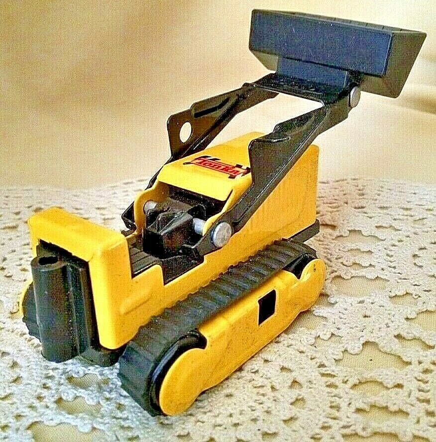 TONKA BULLDOZER RUBBER TREADS PLASTIC BUCKET METAL ARMS LOOSE PLAYED WITH.