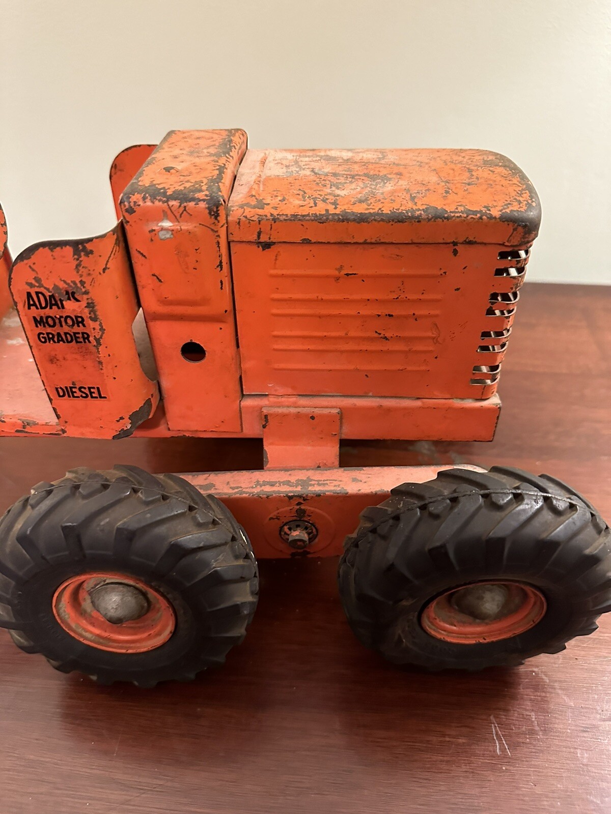 Vintage 1950s Doepke Adams Road Grader Orange Tractor Blade Construction