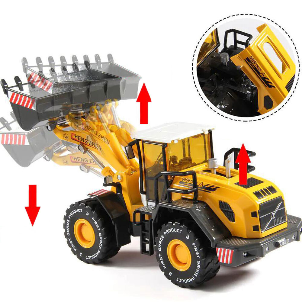 1:50 Loader Toy Truck Construction Vehicle Diecast Model Toy Car for Boys Yellow