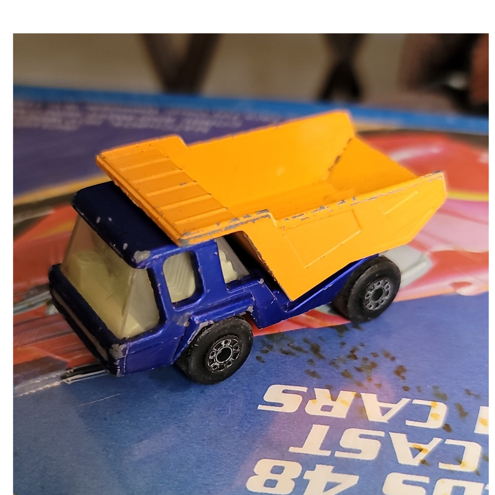 Matchbox Superfast Atlas Dump Truck Blue/Orange 1:64 Diecast Metal 1975