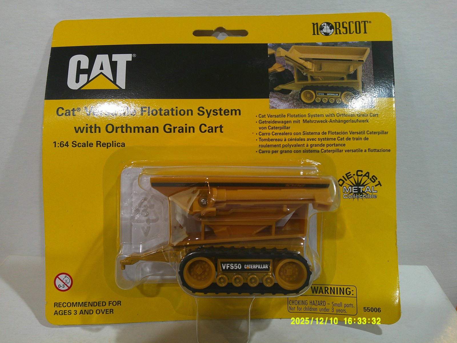 Norscot CAT Versatile Flotation System w/ Orthman Grain Cart 1:64 Scale