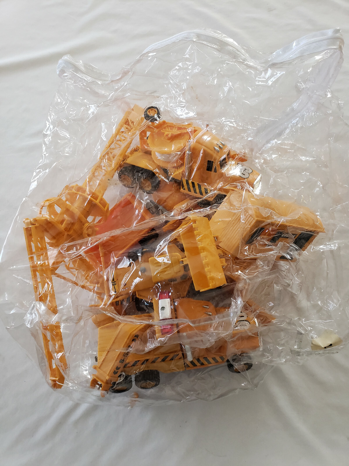 VTG 90’S Plastic Yellow Construction Equipment SET: TRUCKS, CEMENT MIXER, ETC