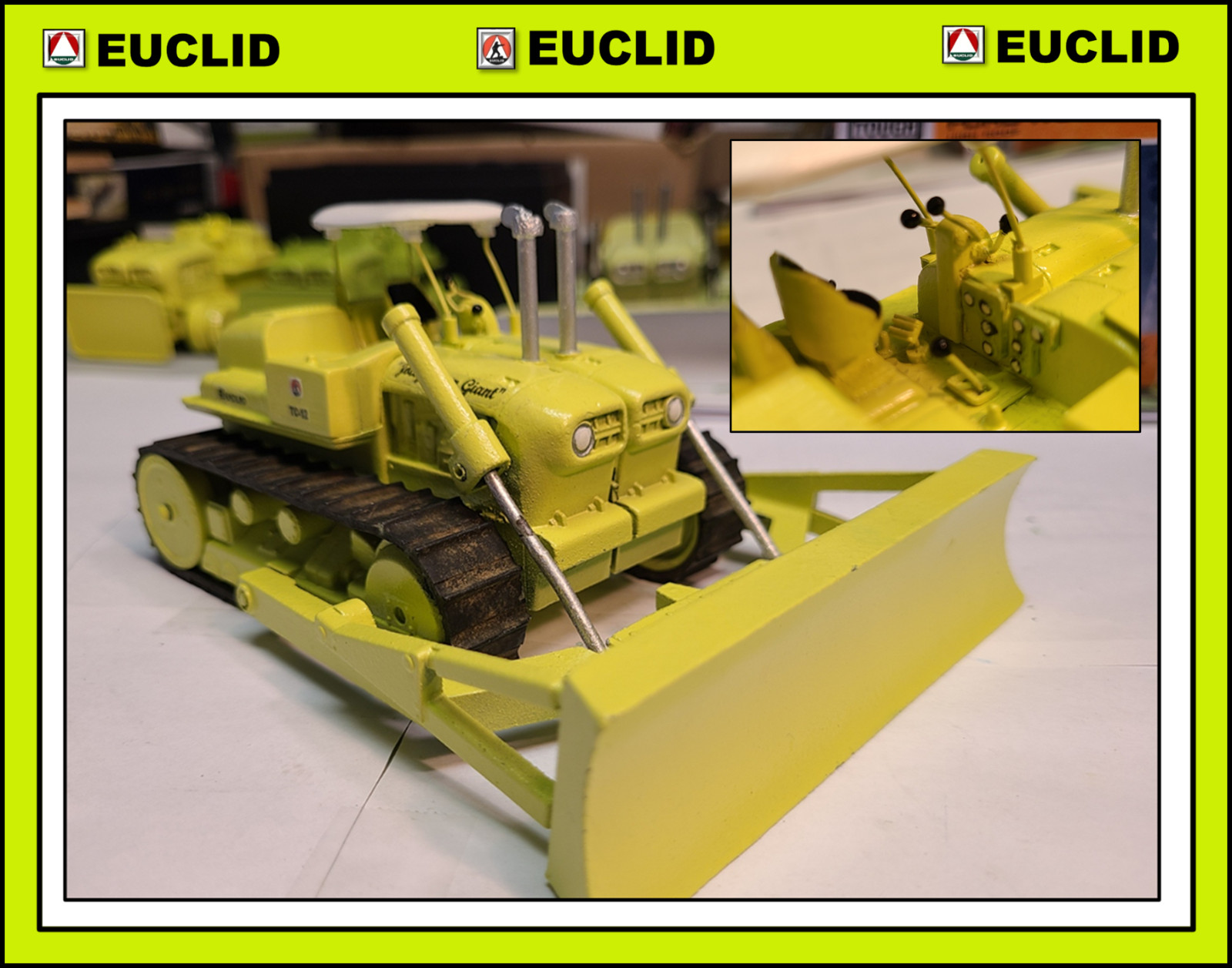 UNIQUE Custom Corgi EUCLID TC-12 Bulldozer in “EUCLID Hi-Lite Green” Colors