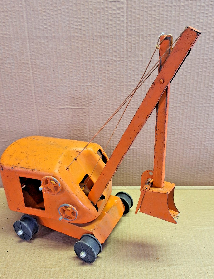 Structo Construction Company Orange Pressed Steel Steam Shovel Crane