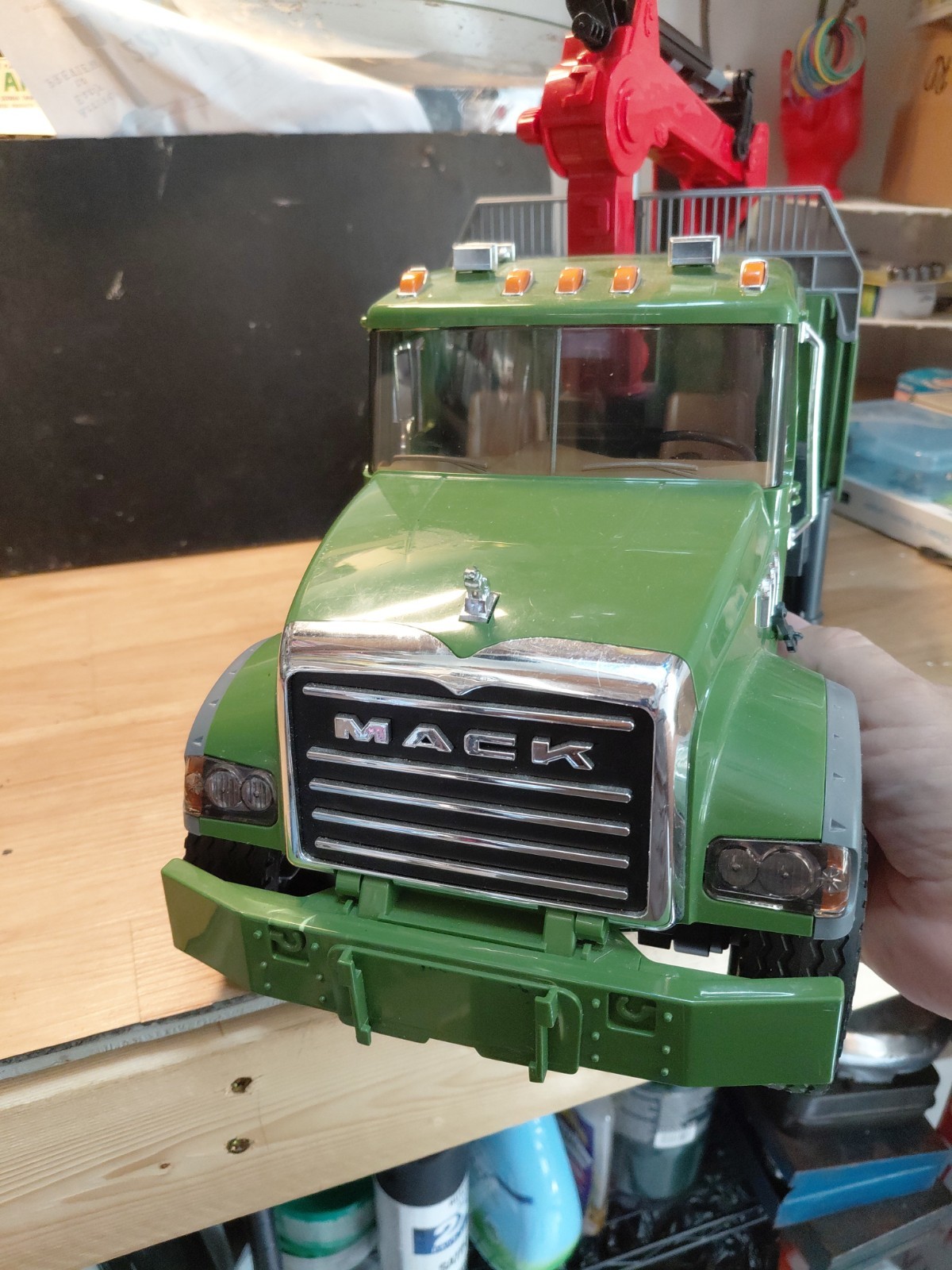 Bruder Mack Granite 24 Inch Timber Truck Loading Crane Grapple Missing Nice