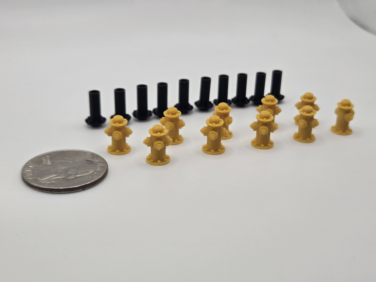 1/87 Scale Fire Hydrant diorama accessory *10 Pack* in Yellow