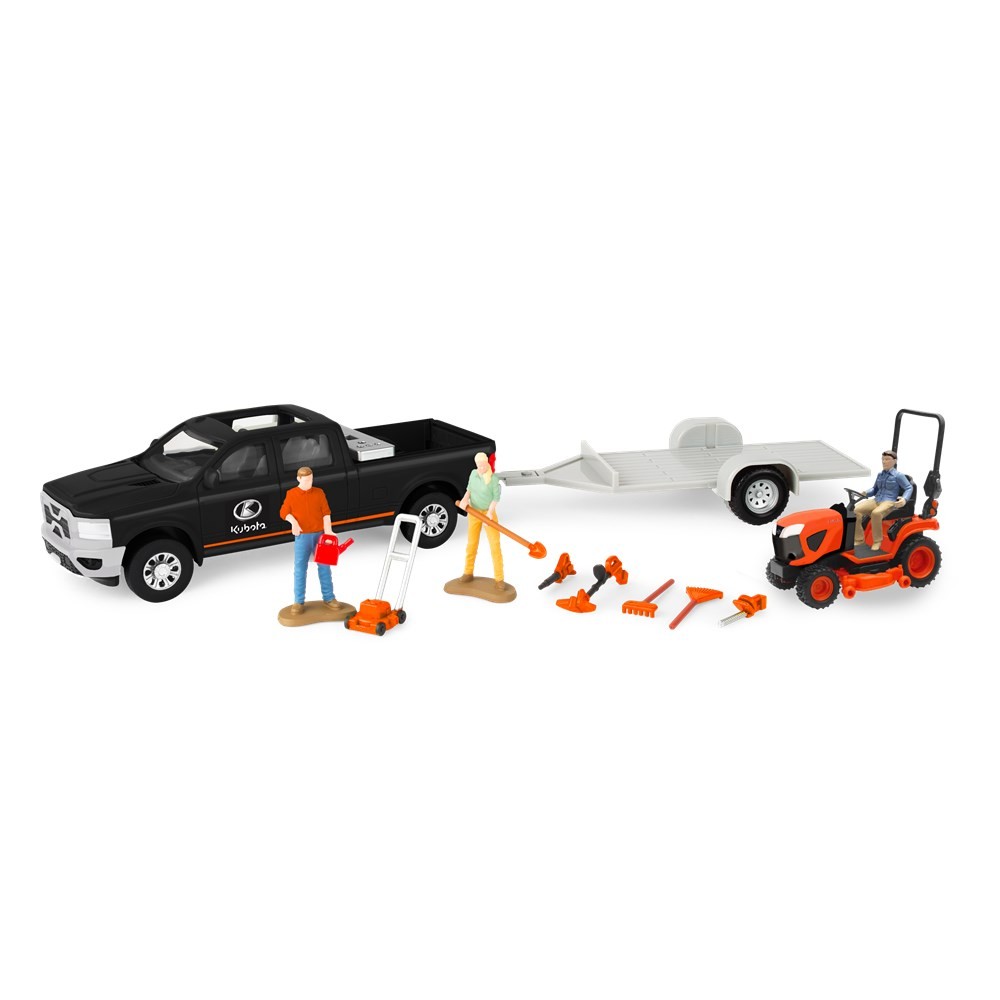 John Deere 1:32 Kubota Lawn Care Set Tractor/Mower