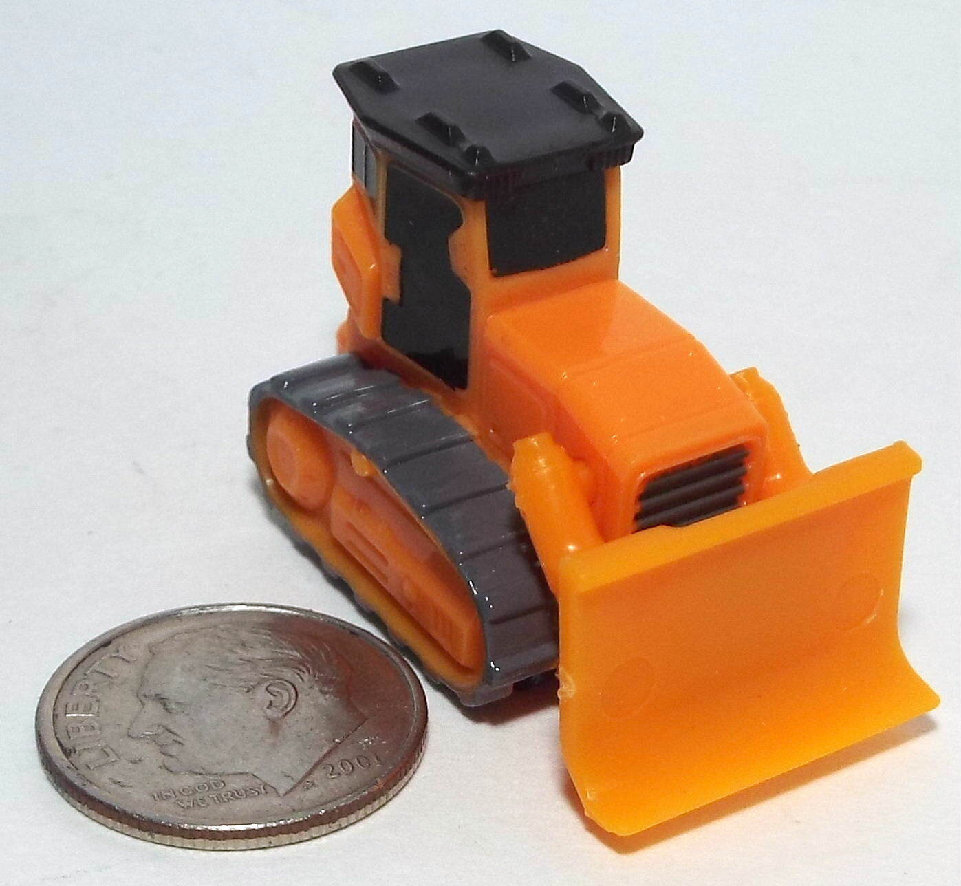 Small Hasbro Micro Machine 2020 Bulldozer Construction Vehicle in Orange & Black