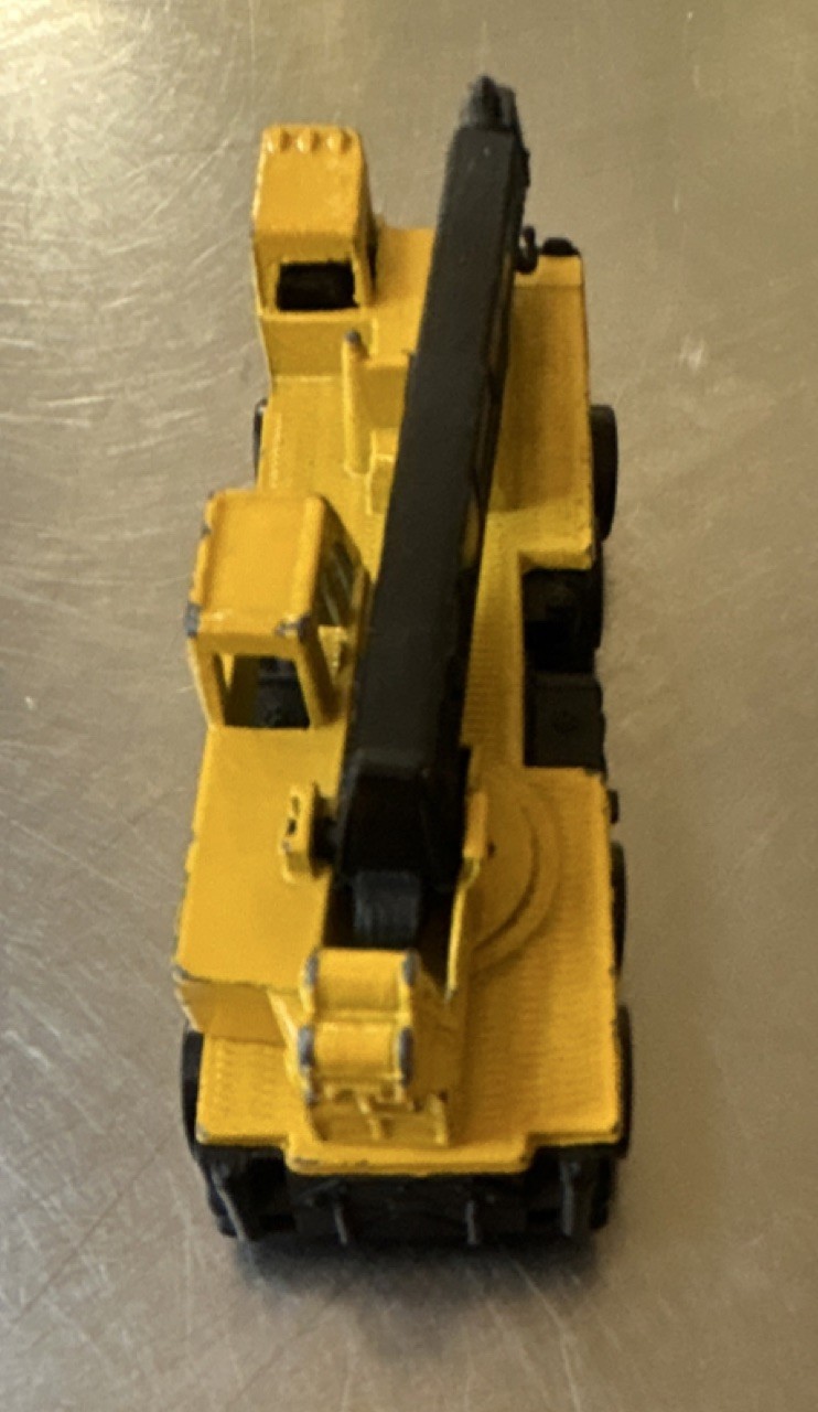 Matchbox Diecast Yellow Black Crane Truck Toy with Boom and Hook
