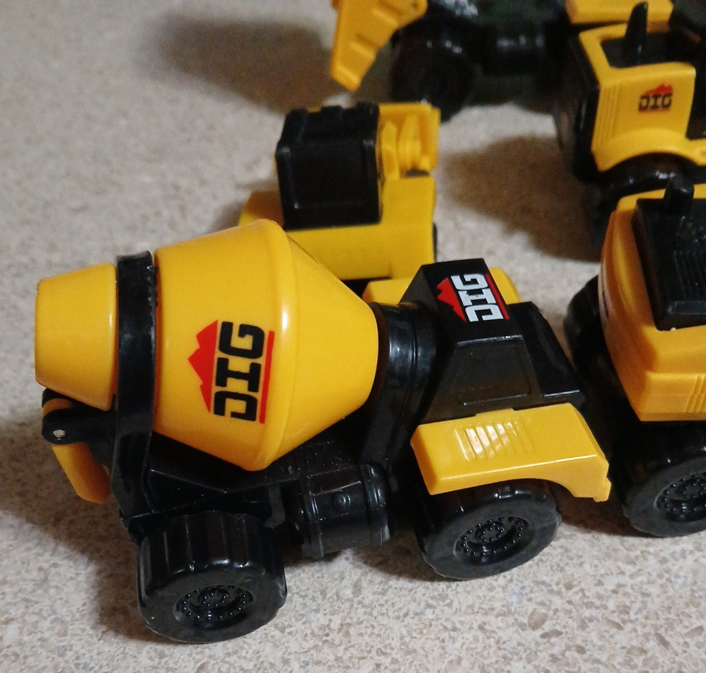 Dig Construction Lot of 6 Excavator Dump Trucks Backhoe Kids Toys Plastic
