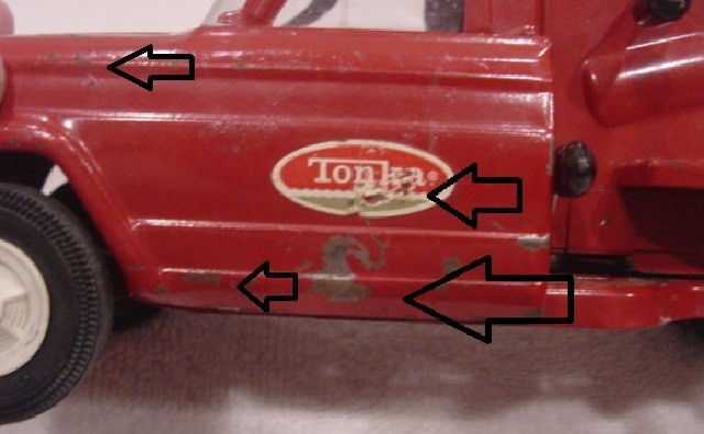 TONKA RED JEEP CEMENT MIXER PRESSED STEEL MADE IN THE USA VINTAGE