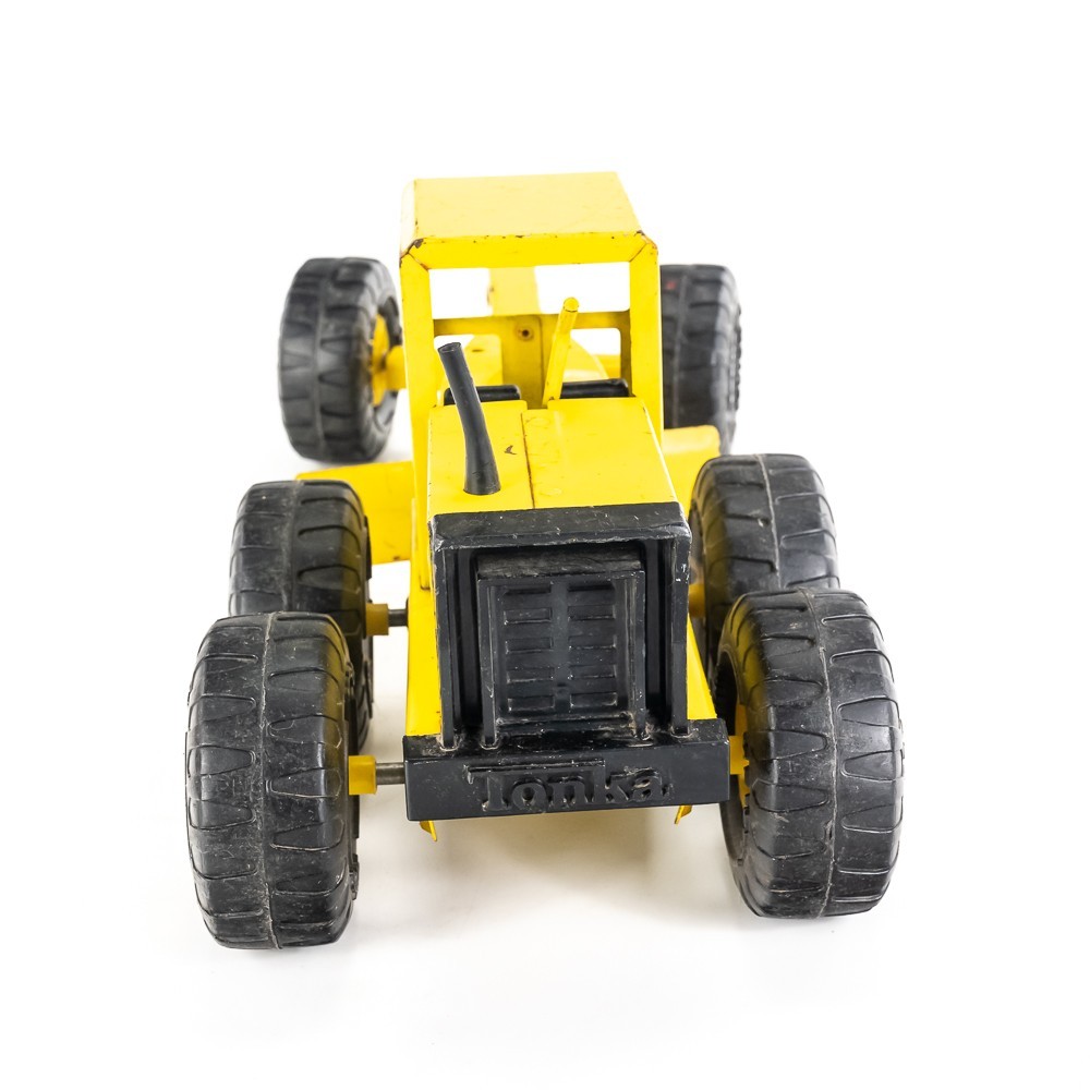 Tonka Mighty Grader Vintage Pressed Steel Yellow Road Construction Toy Vehicle