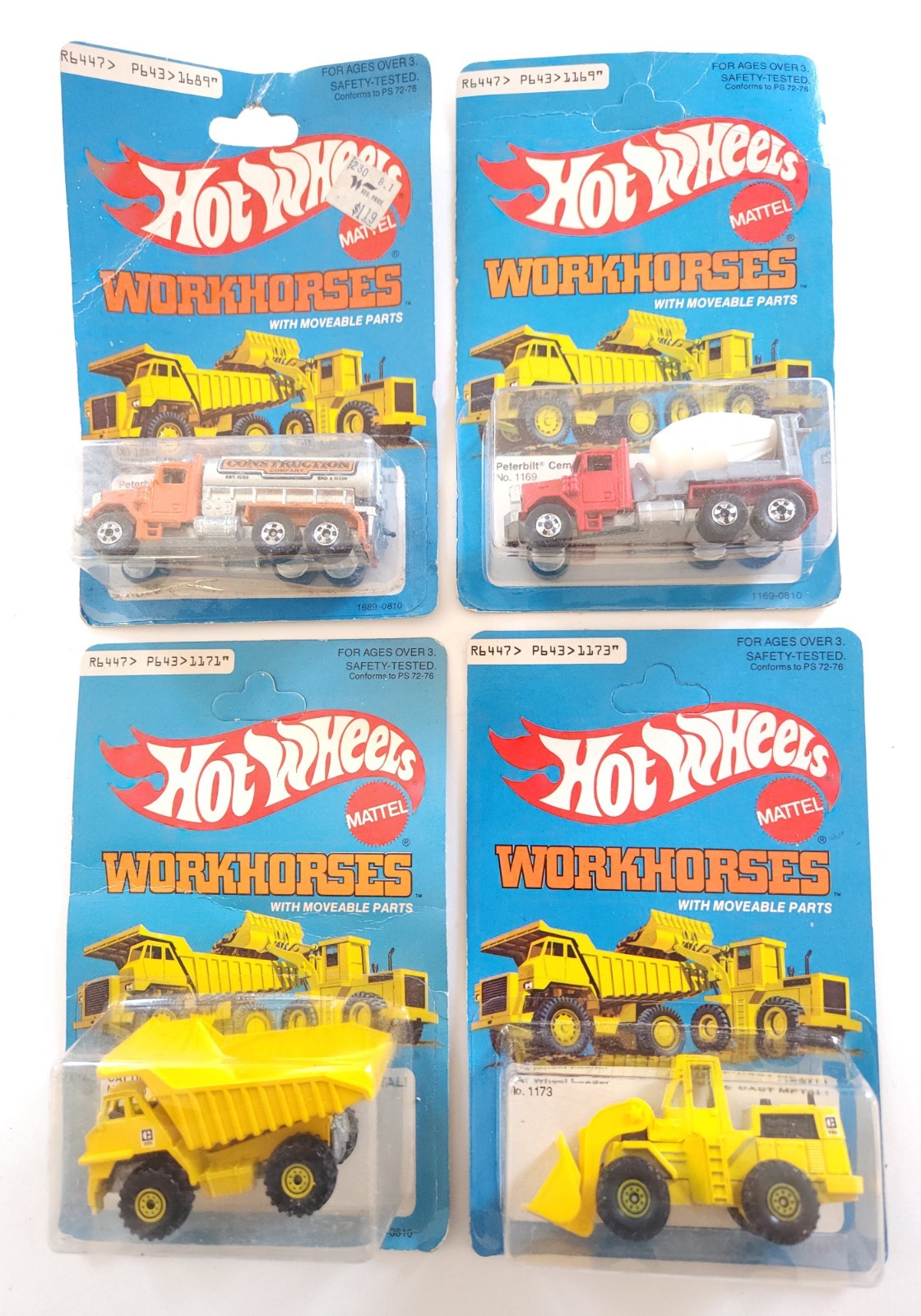 Vintage Hot Wheels Workhorses 1169 1171 1689 1173 Construction Toy Lot