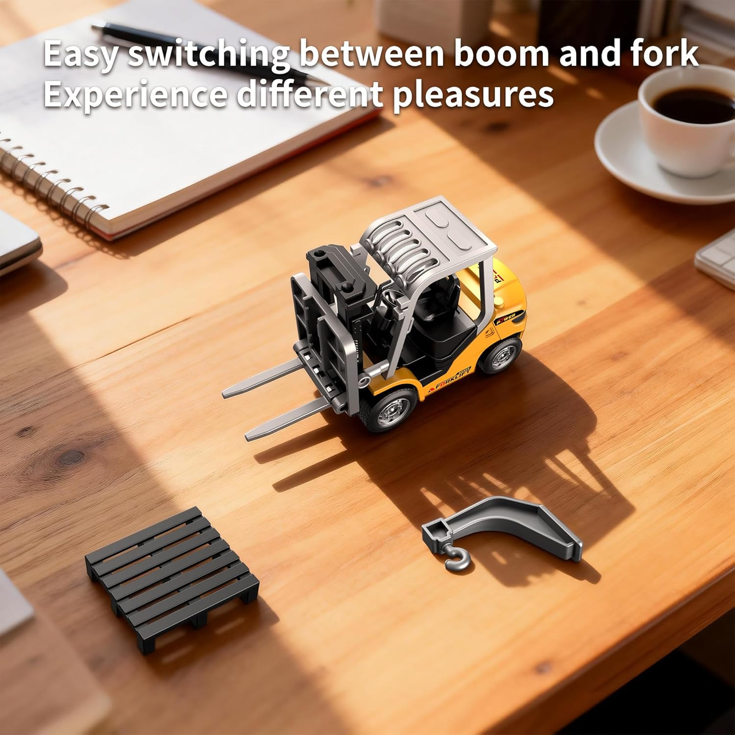 Mini 1/64 RC Forklift Toy, Remote Control Forklift Truck, 2 in 1 Transformable L