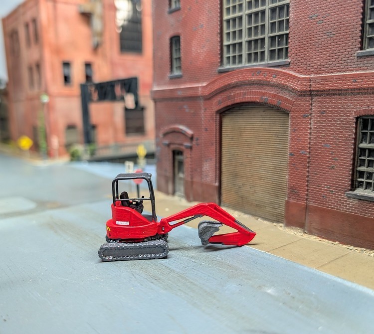 1/87 HO Scale Custom Built Kubota Mini Excavator. 3D Printed Resin Model