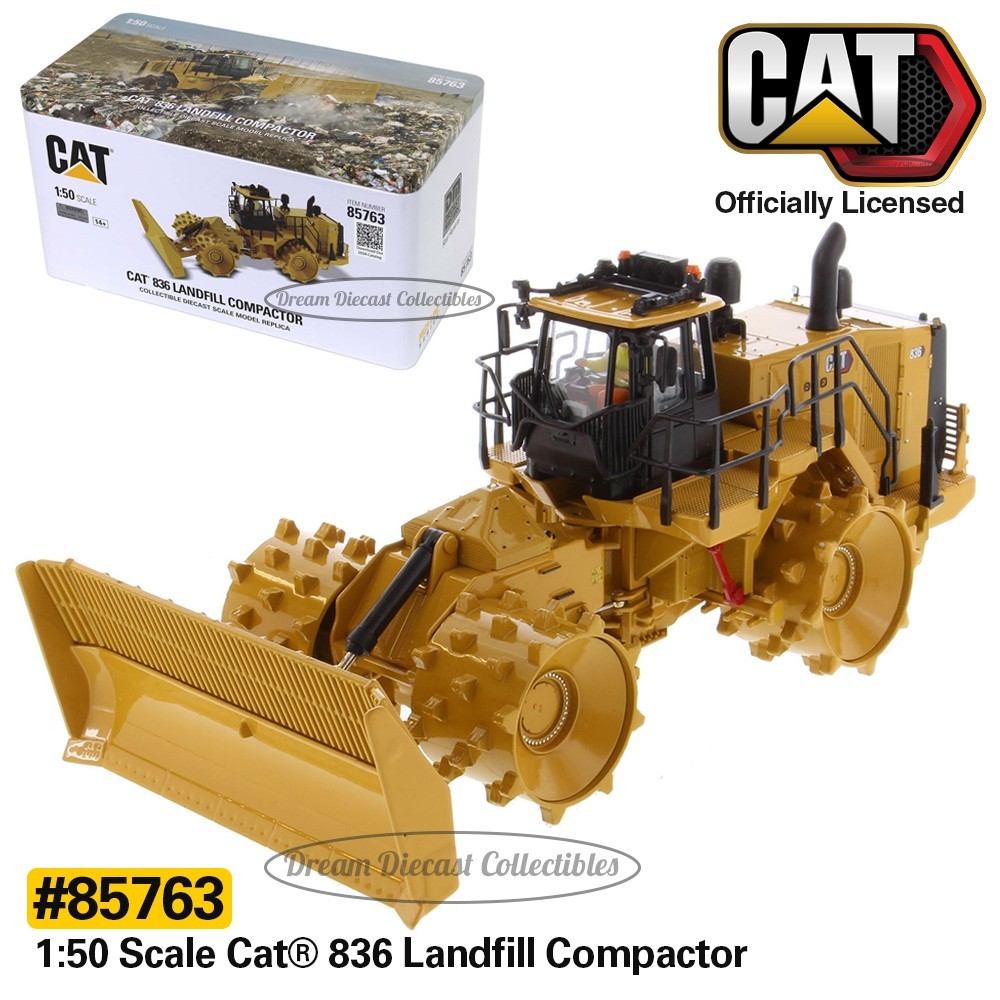 ⭐1:50 SCALE CAT 836 LANDFILL COMPACTOR HIGH LINE SERIES DIECAST MASTERS 85763⭐