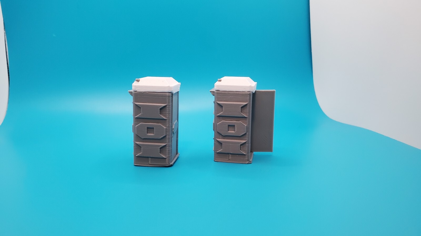 *2 pack* 1:50 scale porta-potty diorama accessory gray with white top *2 pack*
