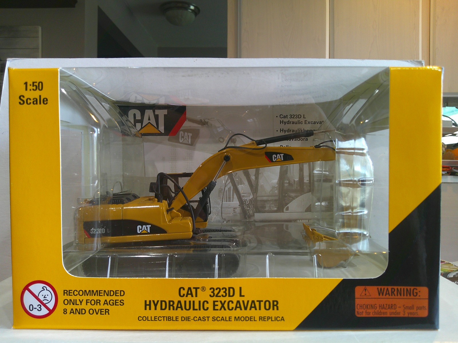 Norscot CAT 323D L Hydraulic Excavator 1:50 Darkish Yellow Good Box