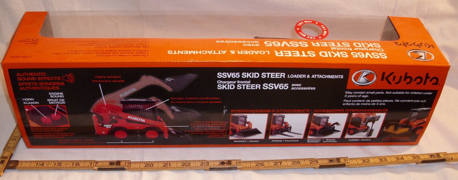 KUBOTA SSU65 SKID STEER LOADER CONSTRUCTION SET MODEL 1:18 NEW RAY NEW