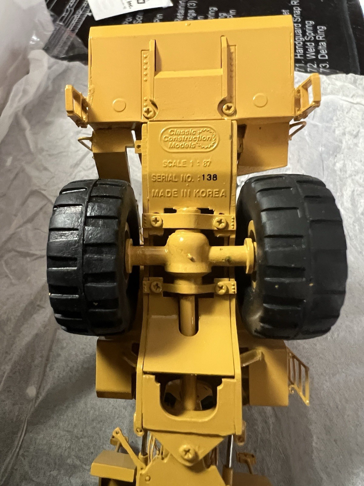 1/87th scale Classic Construction Models Brass Caterpillar 992G serial #138