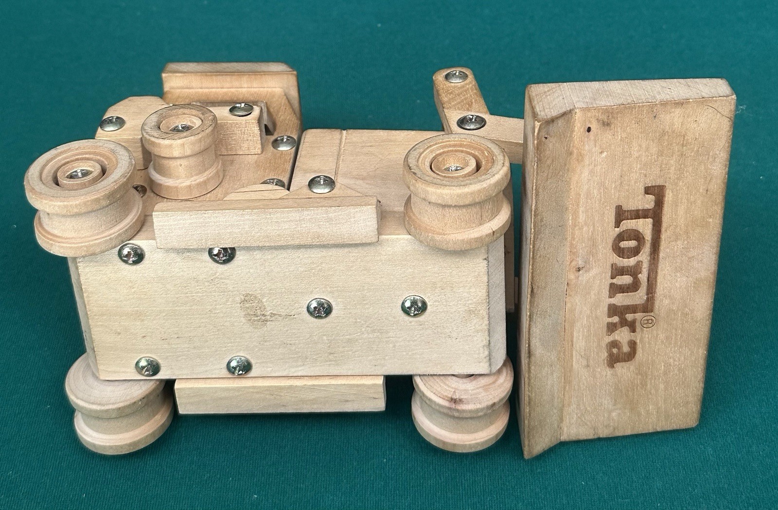 Tonka Wooden Bulldozer Toy Heavy Duty Machinery 8” No rubber tracks