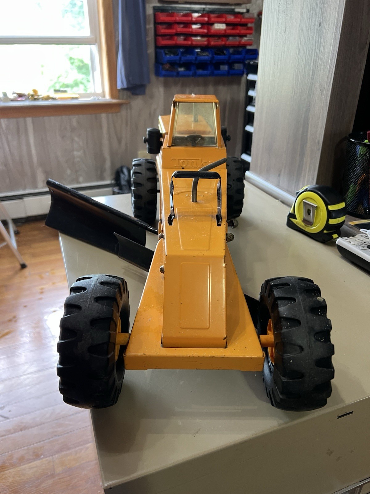 1974-75 Mighty Tonka Grader with side blade orange played with condition