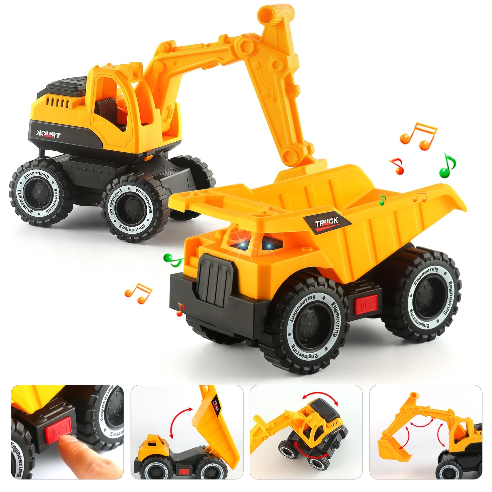 Dwi Dowellin Construction Carrier Truck 25.59 x 4.33 x 6.69 inches, Yellow