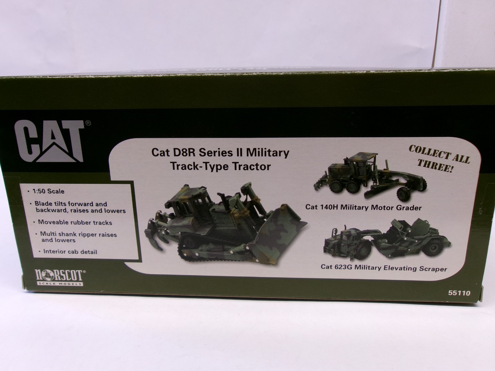 NORSCOT 1:50 scale CAT D8R Series II MILITARY TRACK-TYPE TRACTOR (55110)