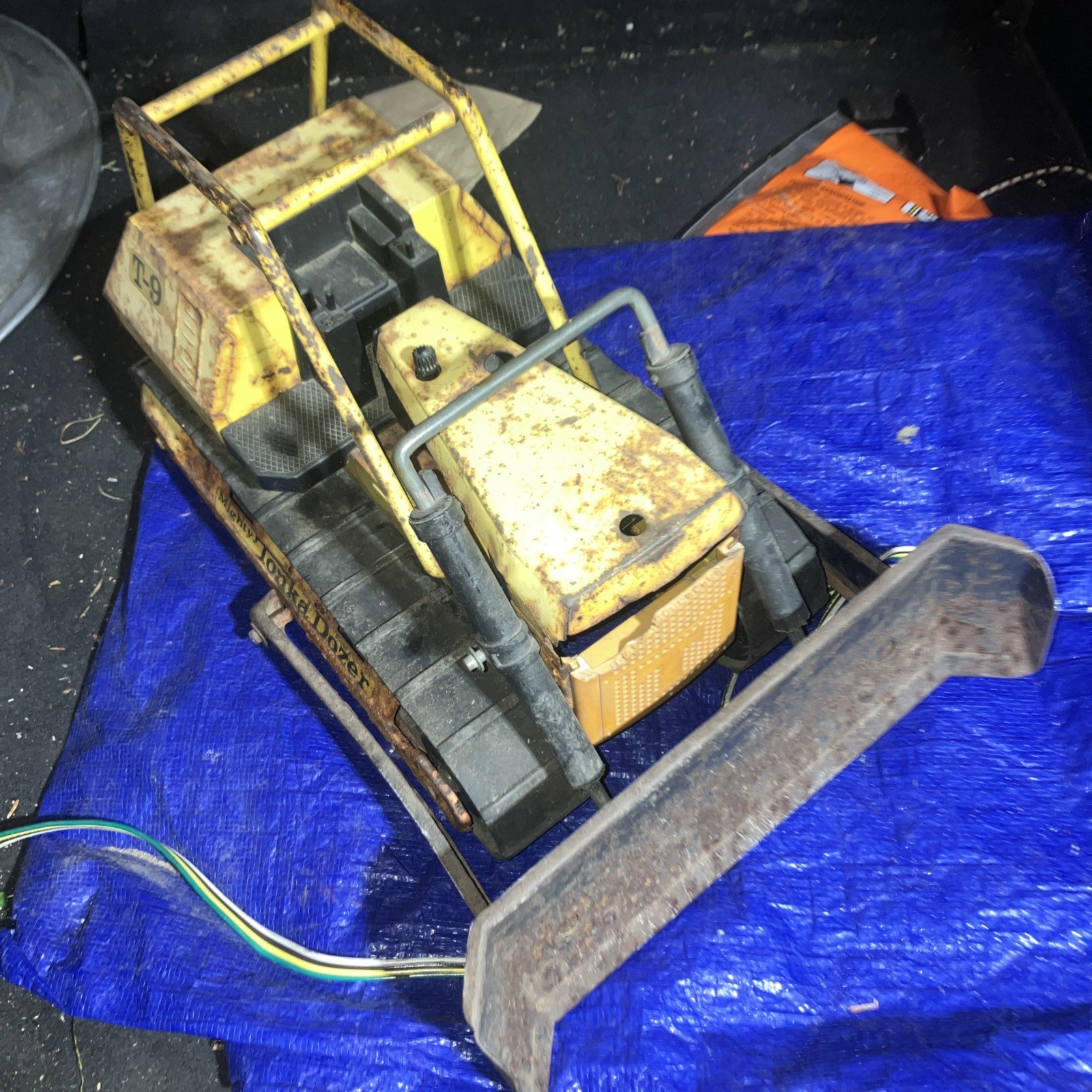Vintage 1970s Mighty Tonka Dozer T-9 Metal Bulldozer Made in USA