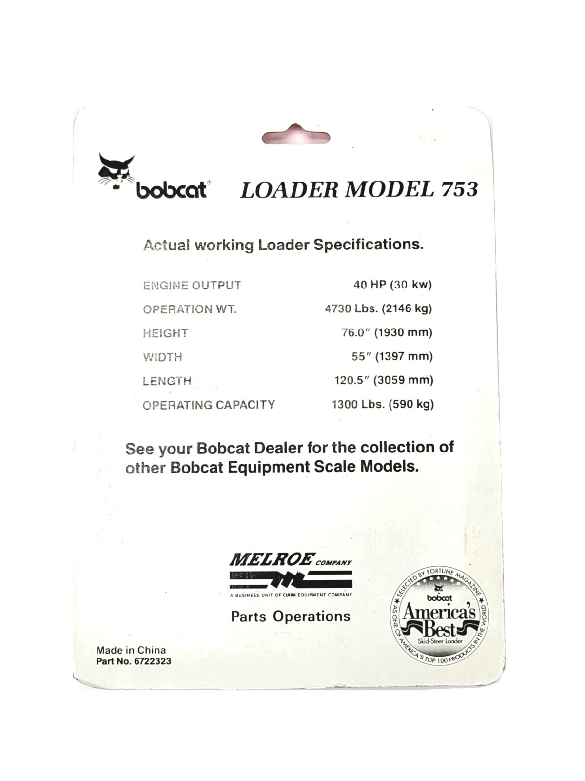 Bobcat 753 Blue Skid-Steer Loader – Clover 1:50 Scale Diecast Model #6722323 New