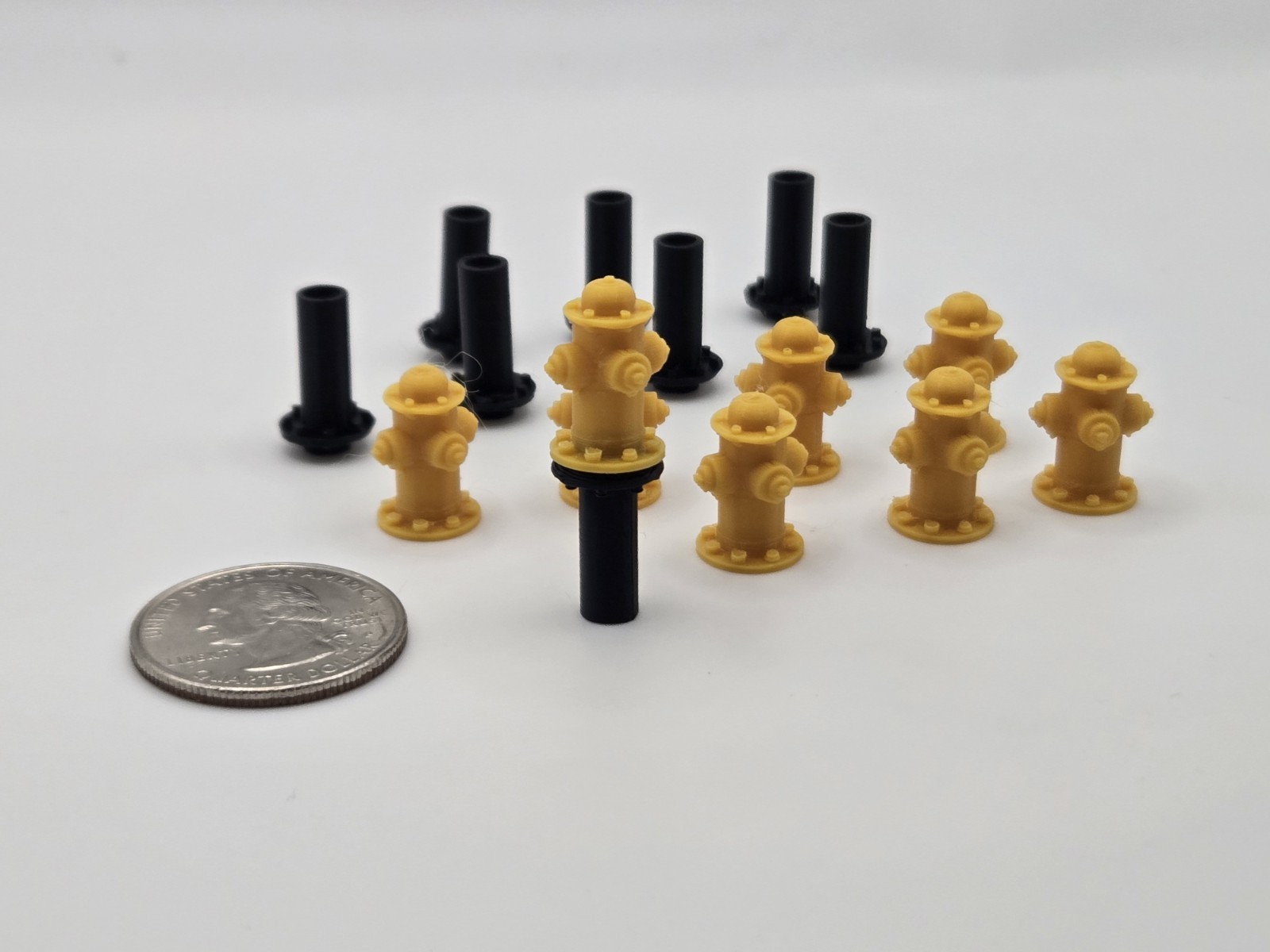 1/64 Scale Fire Hydrant diorama accessory *8 Pack* in Yellow