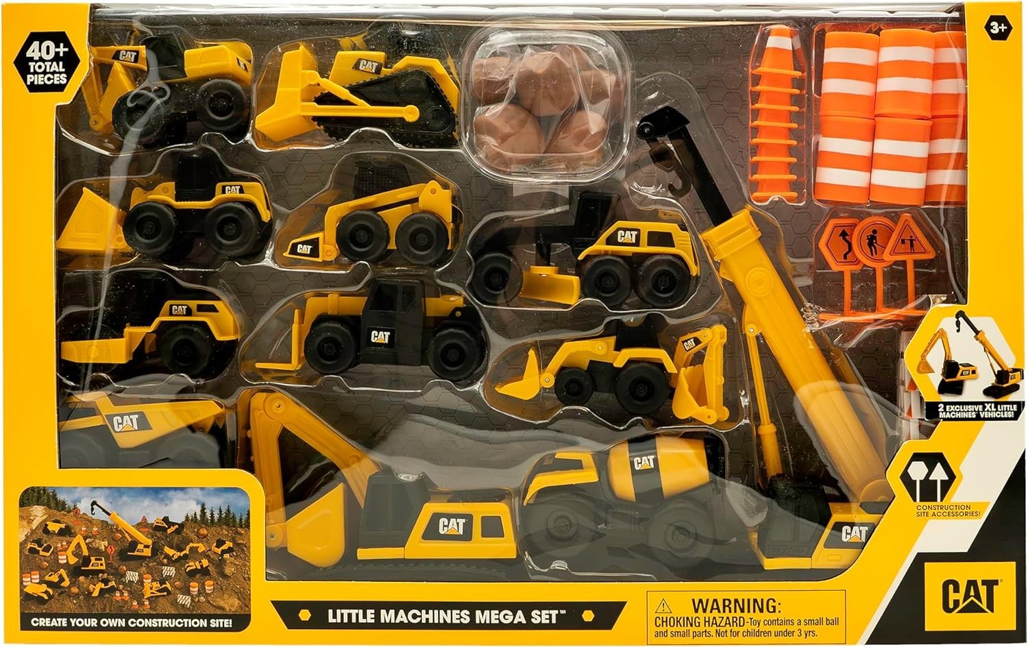 CAT Construction Mega Set: 41-Piece STEM Toy with XL Crane and Vehicles for Kids