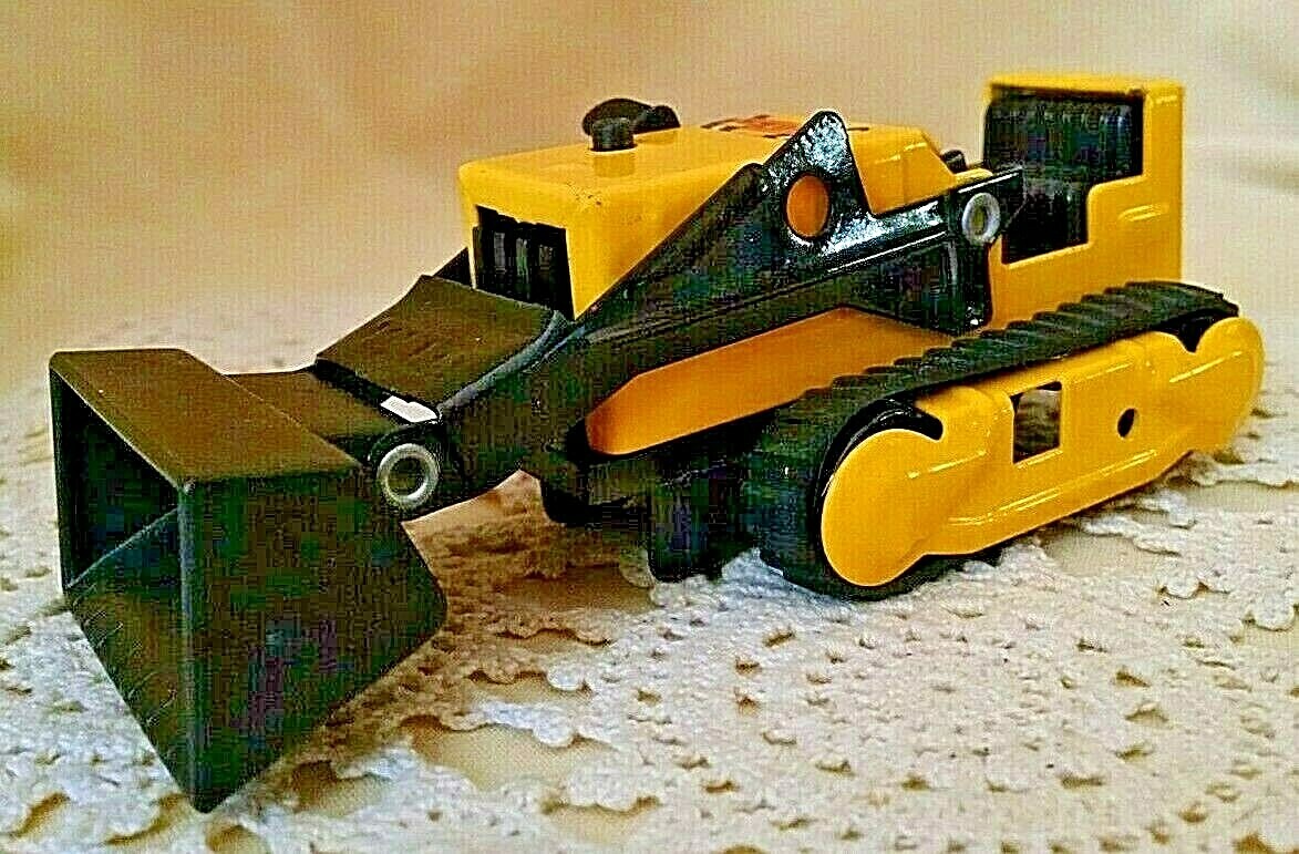 TONKA BULLDOZER RUBBER TREADS PLASTIC BUCKET METAL ARMS LOOSE PLAYED WITH.