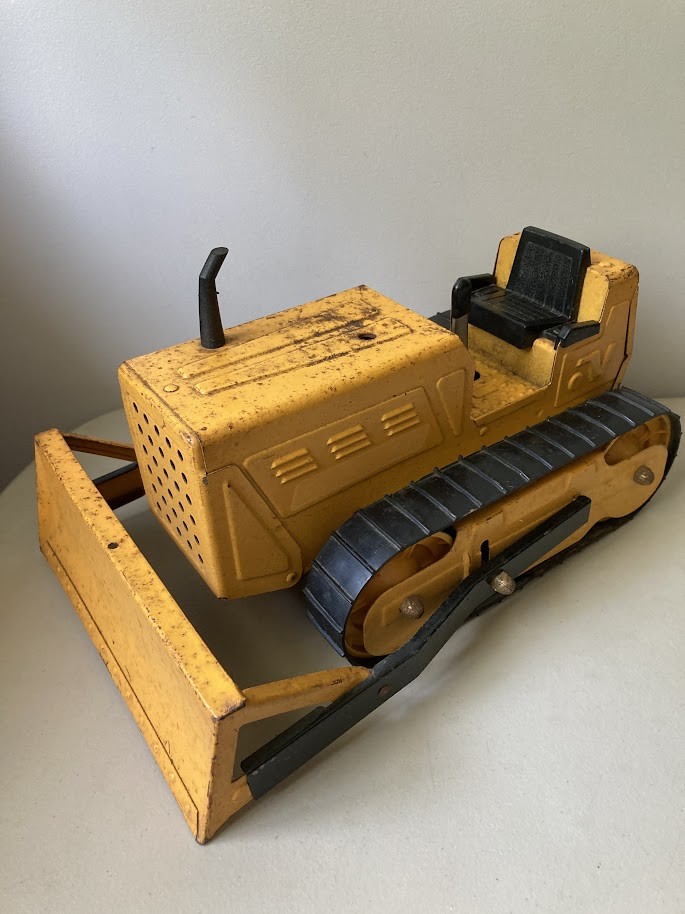 Vintage NYLINT Pressed Steel Metal Bulldozer Construction Vehicle Toy