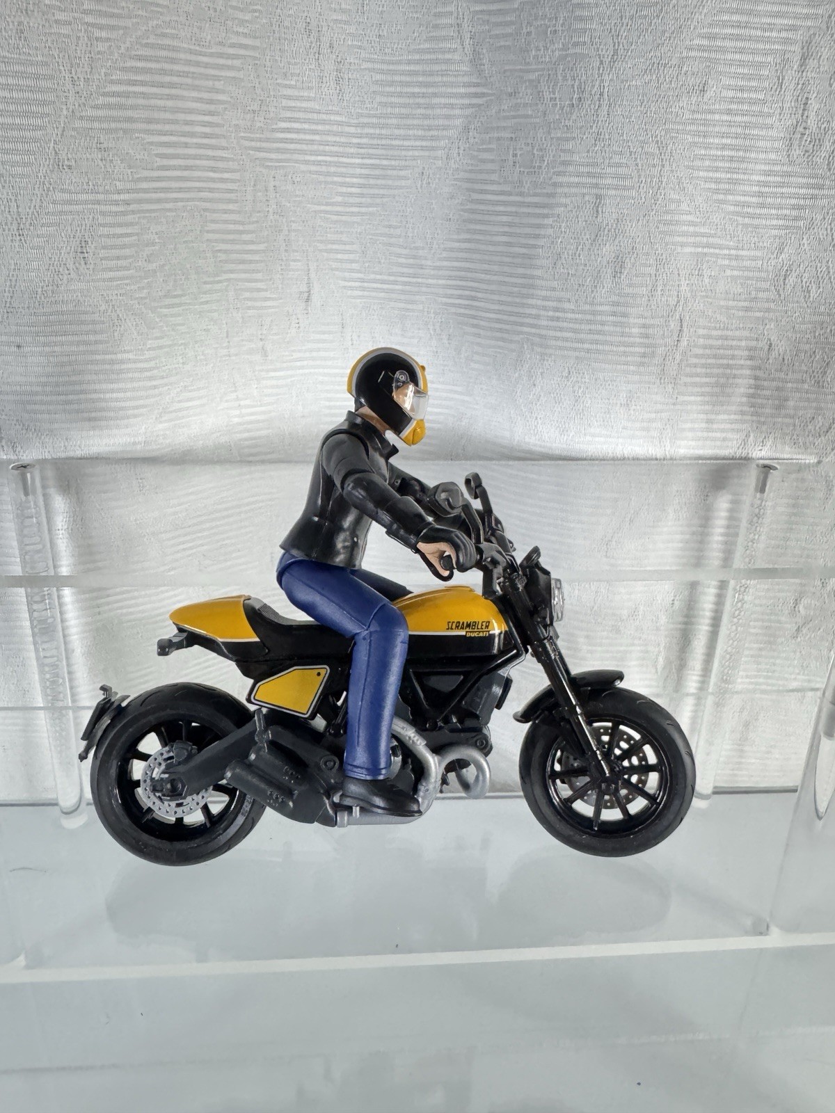 Bruder Bworld Scrambler Ducati Yellow with Driver Complete