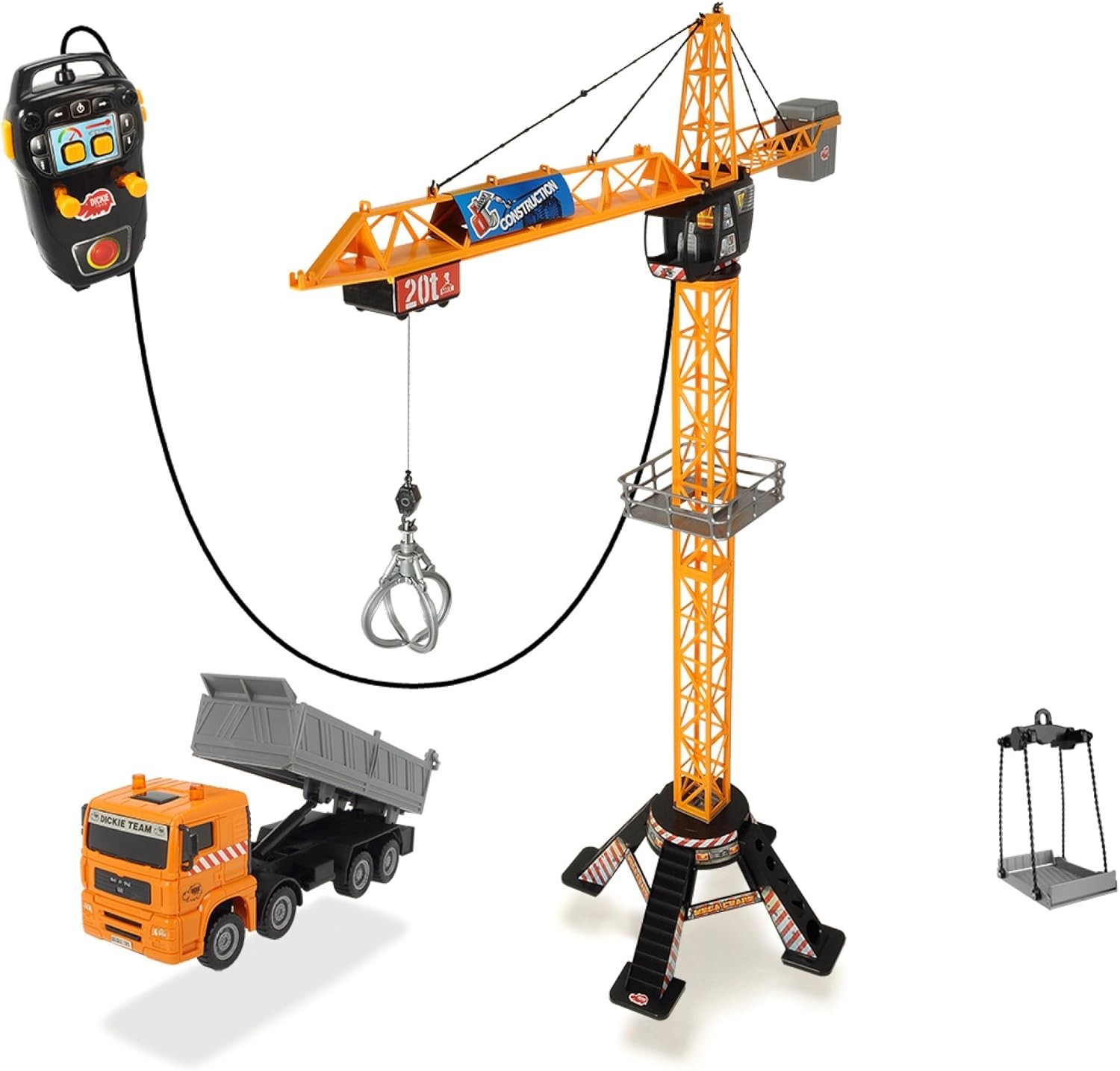 Construction Toy 48 Inch Mega Crane and Truck Playset Remote Control Building