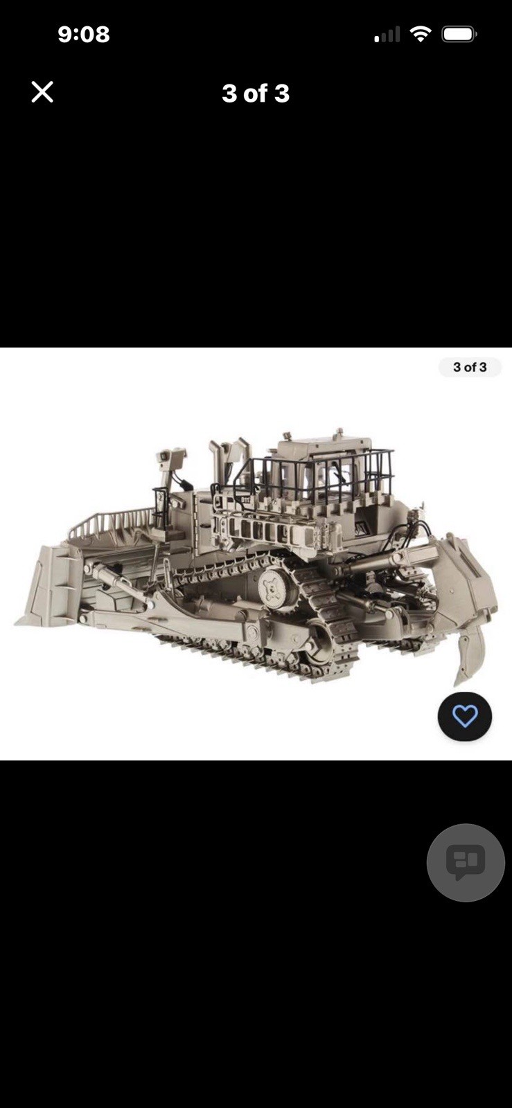 1:50 CAT CATERPILLAR D11T TRACK TRACTOR DOZER MATTE SILVER DIECAST MASTERS 85252