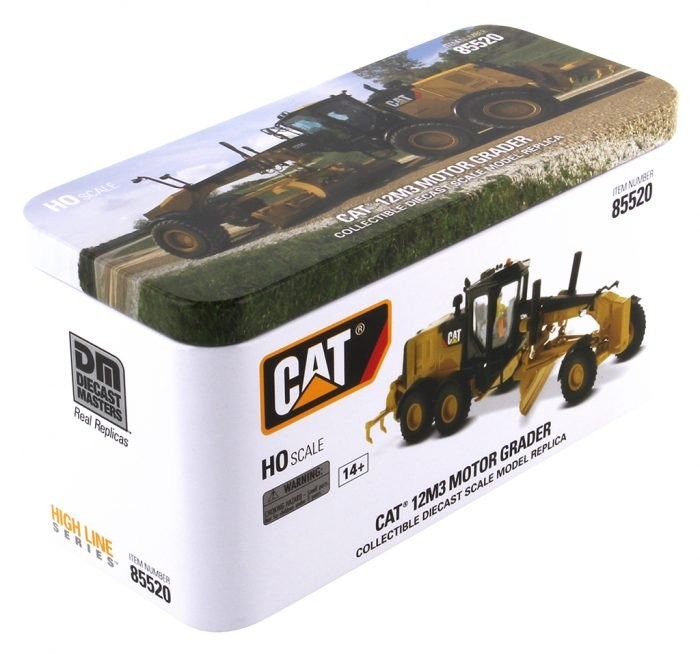 DIECAST MASTERS,CATERPILLAR 12M3 grader with driver and metal box, 1/87, DCM8…