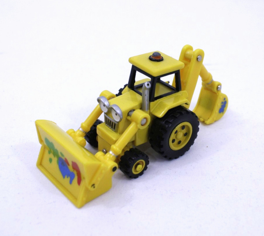 Bob the Builder SCOOP Diecast Vehicle Backhoe Yellow Construction 4″ 2004