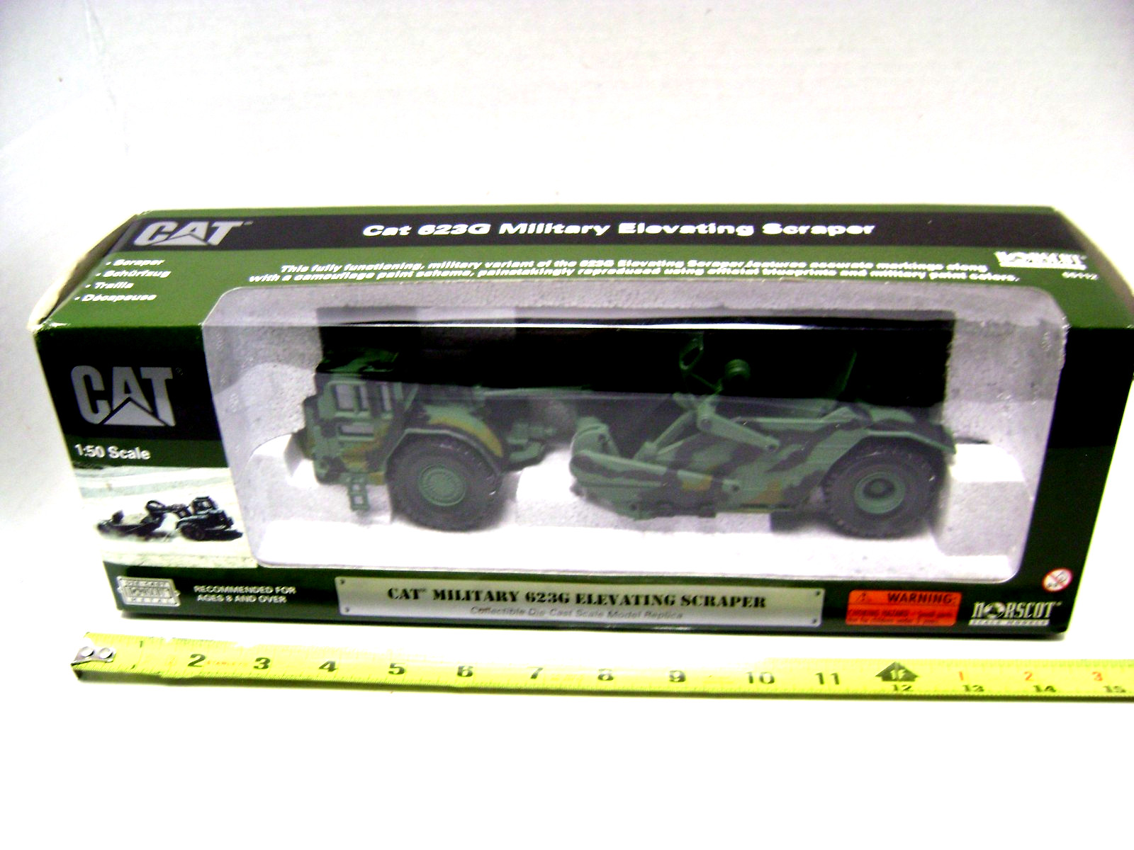 Norscot Cat Diecast 623G Military Elevating Scraper 5511 With Original Box-New