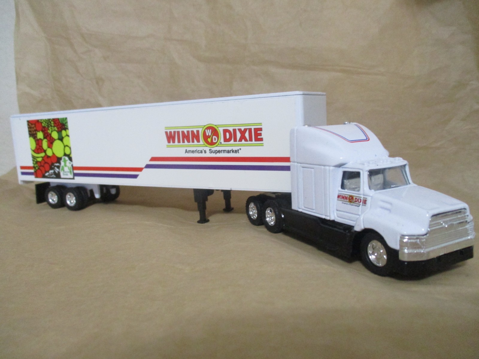 2- Golden Wheels Winn Dixie Semi Truck & Trailer 1:64 scale diecast
